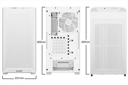 CASE BE QUIET! ATX Mid-Tower Pure Base 501 LX, 4x120mm Light Wings LX ARGB, Front mesh, ARGB/PWM controller, White BGW79
