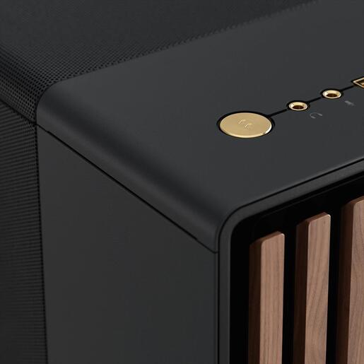 CASE FRACTAL DESIGN ATX Mid-Tower NORTH, 2x140mm Aspect 4-pin PWM fans, w/WINDOW, Side Mesh+Front wood panel, Charcoal Black, FD-C-NOR1C-01