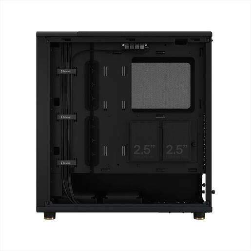 CASE FRACTAL DESIGN ATX Mid-Tower NORTH, 2x140mm Aspect 4-pin PWM fans, w/WINDOW, Side Mesh+Front wood panel, Charcoal Black, FD-C-NOR1C-01