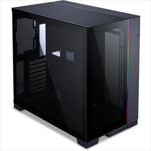 CASE LIAN LI E-ATX O11 DYNAMIC EVO Mid-Tower w/2x Tempered glass, ARGB Front strip, Black, O11DEX