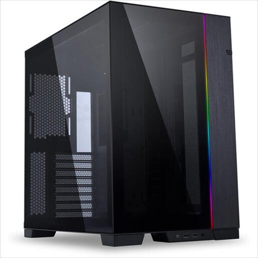 CASE LIAN LI E-ATX O11 DYNAMIC EVO Mid-Tower w/2x Tempered glass, ARGB Front strip, Black, O11DEX