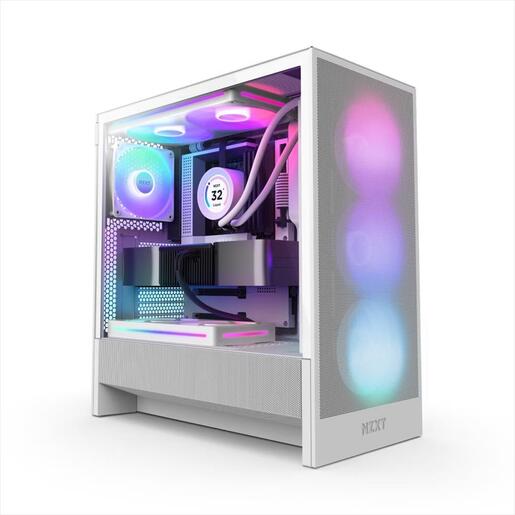 CASE NZXT E-ATX Mid-Tower H5 FLOW RGB (2024) w/Mesh Front & top MESH 1xF360 RGB,1xF120Q, USB 3.2 type-C, 1xUSB 3.2 type A, Matte White CC-H52FW-R1