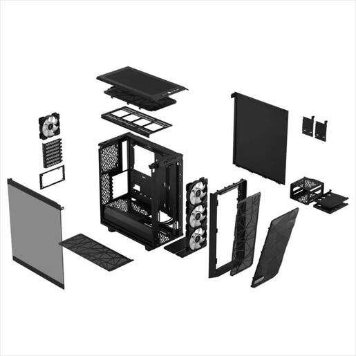 CASE FRACTAL DESIGN ATX Mid-Tower MESHIFY 2 COMPACT RGB, 4x120mm Aspect 12 RGB PWM fans,w/WINDOW, Black TG Light Tint, Front Mesh, FD-C-MES2C-06