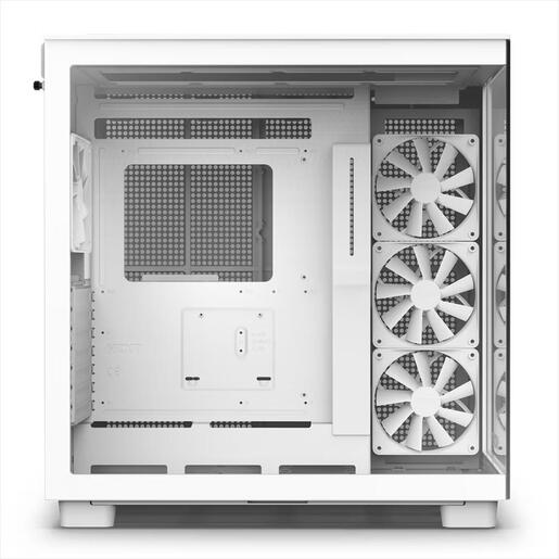 CASE NZXT ATX Mid-Tower H9 FLOW w/2xWINDOWS + Top MESH, 4x F120Q Quiet Airflow fan ,USB-C 3.2, 2xUSB-A 3.2, Matte White CM-H91FW-01