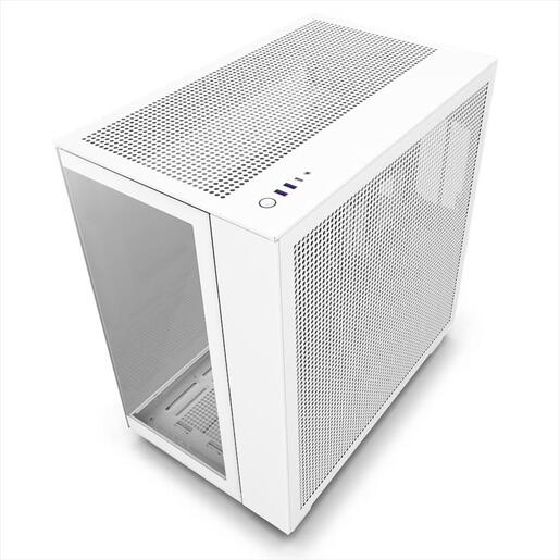 CASE NZXT ATX Mid-Tower H9 FLOW w/2xWINDOWS + Top MESH, 4x F120Q Quiet Airflow fan ,USB-C 3.2, 2xUSB-A 3.2, Matte White CM-H91FW-01