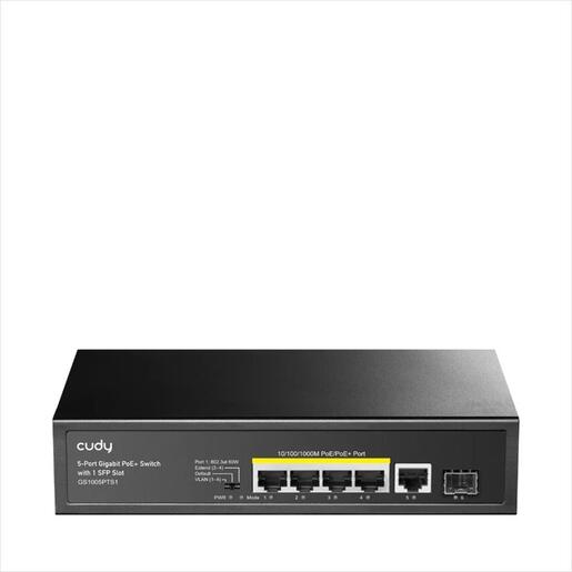 NET Switch CUDY 5-port Gigabit 4xPOE+ 120W, 1x SFP, GS1005PTS1