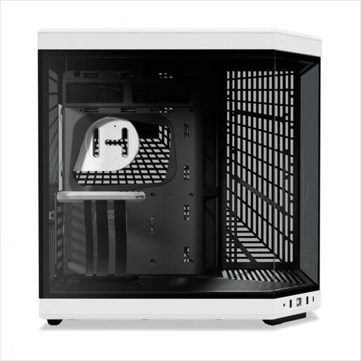 CASE HYTE E-ATX Mid-Tower Y70, x2 Tempered glass, w/riser 4.0 cable, USB 3.2 Type C, Black/White, CS-HYTE-Y70-BW