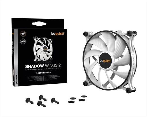 COOLERS CASE FAN 140mm BE QUIET! SHADOW WINGS 2 PWM White 900rpm, DURABLE RIFLE BEARING, BL091