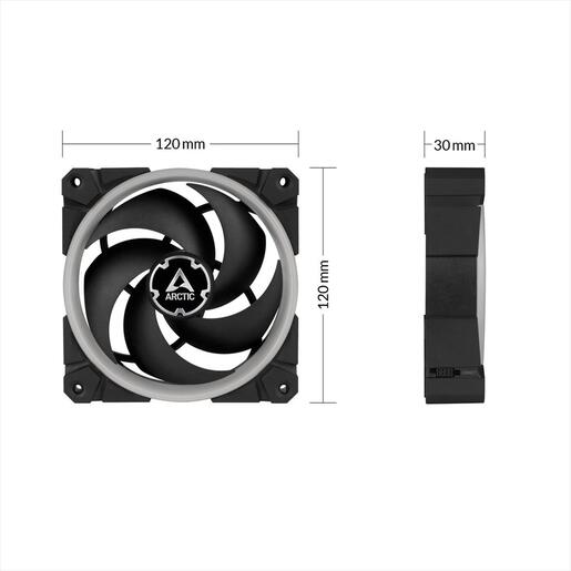 COOLERS CASE FAN 120mm ARCTIC BIONIX P120 PWM PST A-RGB Pack of 3 (3x120mm) + Controller 2300 RPM BLACK ACFAN00156A