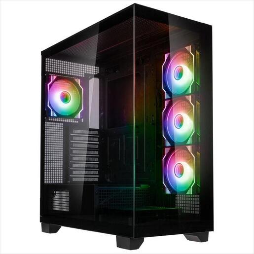 CASE KOLINK E-ATX Unity Arena ARGB Mid Tower Showcase w/Tempered glass, 4x120mm UMBRA PWM A-RGB fan, black