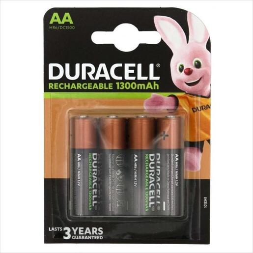 Battery DURACELL Rechargeable 4xAA R6 1.2V 1300mAh NiMH 4pcs pack blister