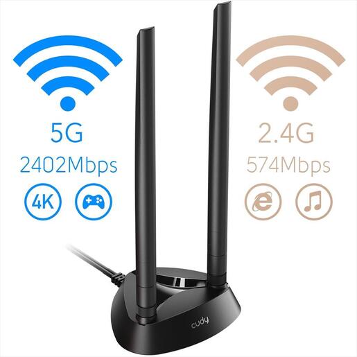 NET LAN WIRELESS PCI-E CUDY AX3000 Dual Band WiFi 6, BT 5.0, WE4000