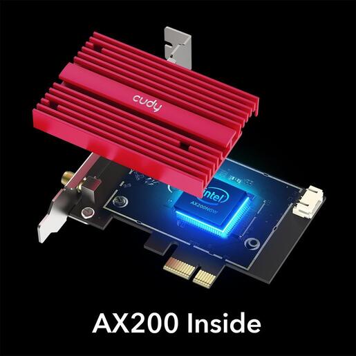 NET LAN WIRELESS PCI-E CUDY AX3000 Dual Band WiFi 6, BT 5.0, WE4000