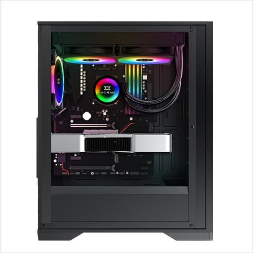 CASE XIGMATEK ATX mid-Tower LUX S black w/650W X-Power PSU 80+, w/TG Magnet flip, metal vents FP, 4x120mm X24A, ARGB Galaxy II Fan Control Kit