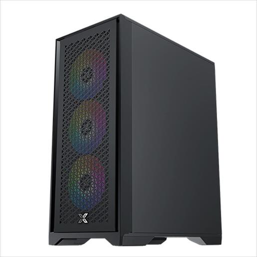 CASE XIGMATEK ATX mid-Tower LUX S black w/650W X-Power PSU 80+, w/TG Magnet flip, metal vents FP, 4x120mm X24A, ARGB Galaxy II Fan Control Kit
