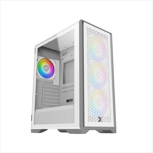 CASE XIGMATEK ATX mid-Tower LUX S Arctic  w/TG Magnet flip, metal vents FP, 4x120mm X24A, ARGB Galaxy II Fan Control Kit, EN48298