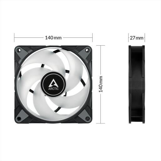 COOLERS CASE FAN 140mm ARCTIC P14 PWM PST A-RGB 0dB 1900 RPM BLACK ACFAN00239A