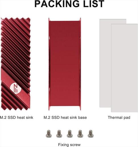 COOLERS M.2 Heatsink SSD EZDIY-FAB red EZDPI075-10