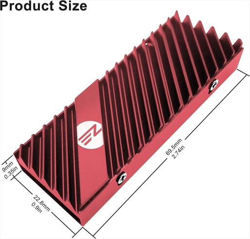 COOLERS M.2 Heatsink SSD EZDIY-FAB red EZDPI075-10