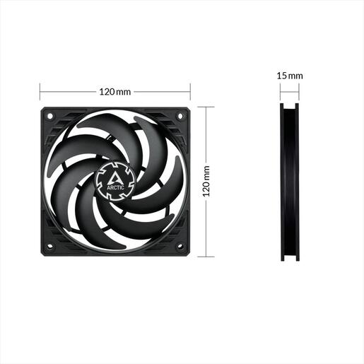 COOLERS CASE FAN 120mm ARCTIC P12 Slim PWM PST 2100 RPM BLACK ACFAN00187A