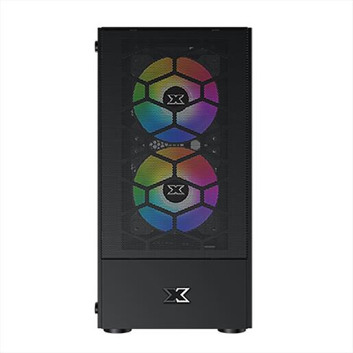 CASE XIGMATEK mATX OREO BLACK w/TG, Meshed Grill FP, 3x120mm X24F FIXED RGB Fan, EN47758