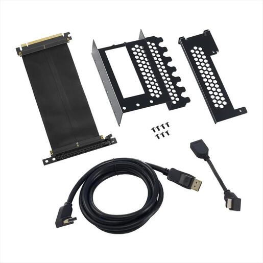 GPU HOLDER vertical bracket KIT CableMod WITH RISER CABLE 200mm, HDMI and  DP cable, CM-VPB-HDK-R
