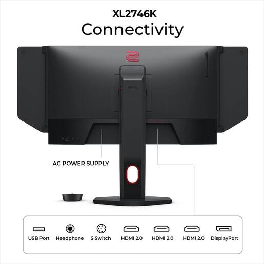 Monitor 27 BenQ ZOWIE XL2746K, FHD, TN, 240Hz, Dynamic Accuracy (DyAc+), HDMI, DP, pivot, gaming