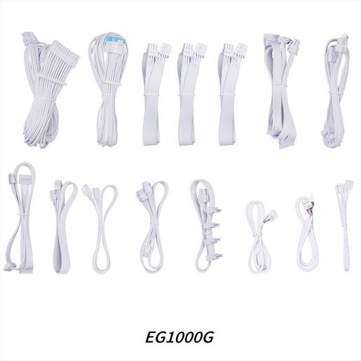 PSU 1000W LIAN LI EDGE EG1000G 80+ GOLD PCIe 5.1 (L-Shape, w/x4 USB 2.0 headers), FULL MODULAR White