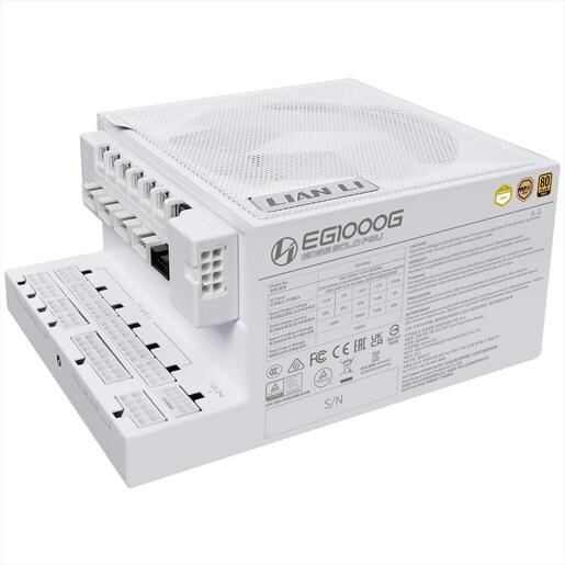 PSU 1000W LIAN LI EDGE EG1000G 80+ GOLD PCIe 5.1 (L-Shape, w/x4 USB 2.0 headers), FULL MODULAR White