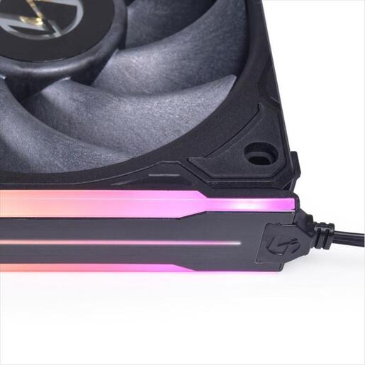 SIDE ARGB KIT (Triple Pack) FOR LIAN LI PERFORMANCE FANS (UNI FAN P28 ; GA ll Trinity Performance 360 AIO fans), Black