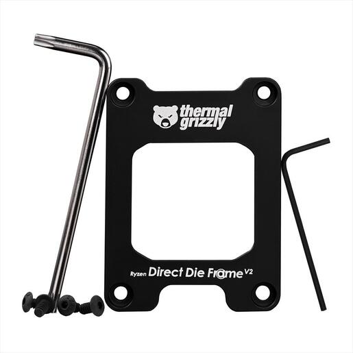DIRECT DIE CPU FRAME Thermal Grizzly Anodized aluminum  Ryzen 7000 Black TG-DDF-R7000-V2