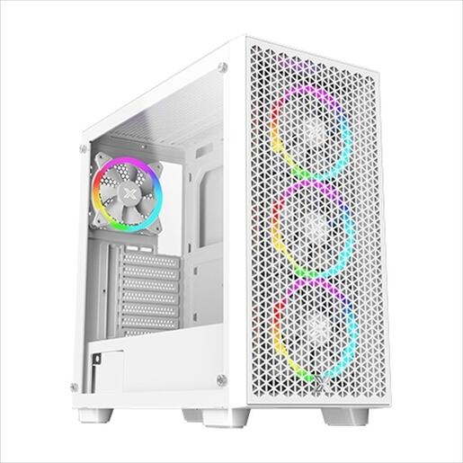 CASE XIGMATEK ATX mid-Tower GAMING G PRO ARCTIC WHITE w/Tempered glass and front Mesh, 4x120mm R20A  Arctic ARGB Galaxy II Box & Remote, EN42539