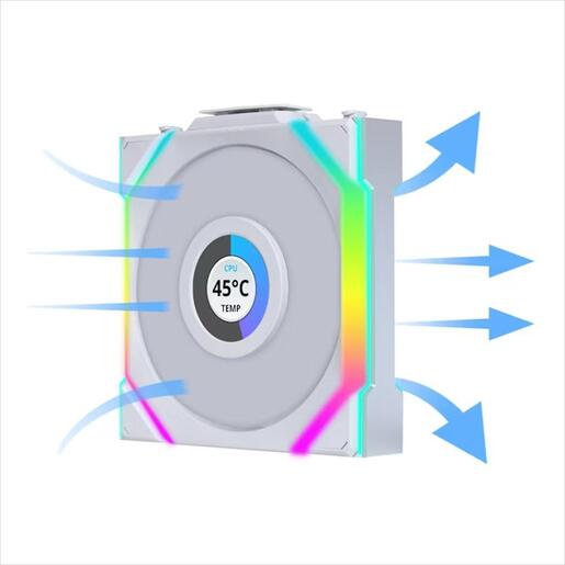 COOLERS CASE FAN 120mm LIAN LI UNI FAN SL Wireless LCD 120 A-RGB PWM, White, 12SLLCD1W1W