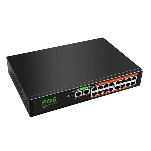 NET Switch POE DIEWU 18-port 10/100  (16 POE / 200W) TXE191