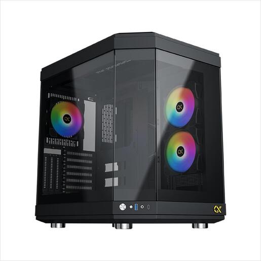 CASE XIGMATEK ATX mid-Tower CUBI BLACK w/3xTG, 6x120mm Z20A ARGB Galaxy II Fan Control Kit,USB type C, EN41938
