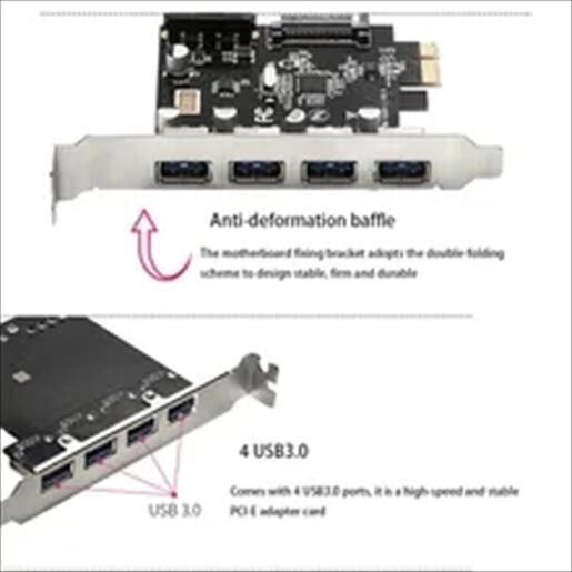 CONVERTOR PCI-E TO 4 X USB 3.0 w/dual power supply (MOLEX + SATA), DIEWU TXB161, Chipset: VL805