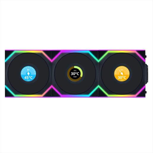 COOLERS CASE FAN 3x120mm LIAN LI UNI FAN SL w/ L-Wireless controller, LCD 120 A-RGB PWM, Black, 12SLLCD1W3B
