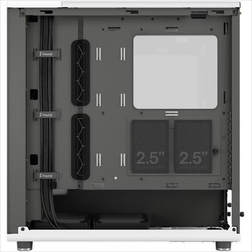 CASE FRACTAL DESIGN ATX Mid-Tower NORTH, 2x140mm Aspect 4-pin PWM fans, w/WINDOW Clear, Front wood panel, Chalk White, FD-C-NOR1C-04