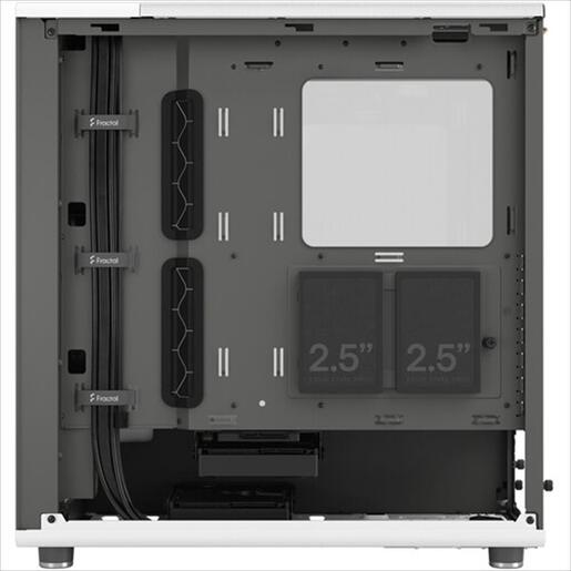 CASE FRACTAL DESIGN ATX Mid-Tower NORTH, 2x140mm Aspect 4-pin PWM fans, w/WINDOW Clear, Front wood panel, Chalk White, FD-C-NOR1C-04