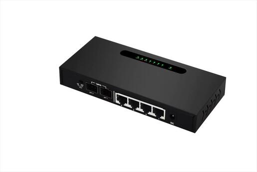NET Switch DIEWU 4-port 10/100/1000 + x2 SFP ports, METAL TXE235