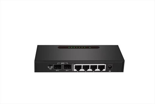 NET Switch DIEWU 4-port 10/100/1000 + x2 SFP ports, METAL TXE235