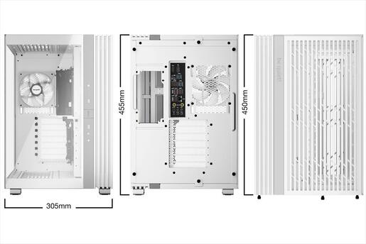 CASE BE QUIET! ATX Mid-Tower Light Base 600 LX, w/2x Tempered glass, 4x Light Wings LX 120mm PWM, ARGB LED strips and 2 hubs, inverted layout, White BGW68