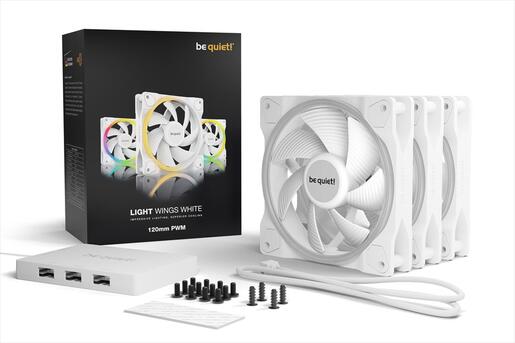 COOLERS CASE FAN 3x120mm BE QUIET! LIGHT WINGS WHITE PWM 1700rpm ARGB, RIFLE BEARING, Triple Pack, BL100