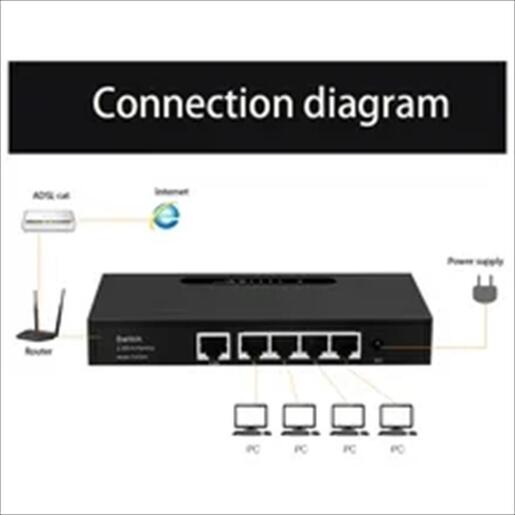 NET Switch DIEWU 5-port 1x 2.5G + 4x 10/100/1000 TXE083, METAL