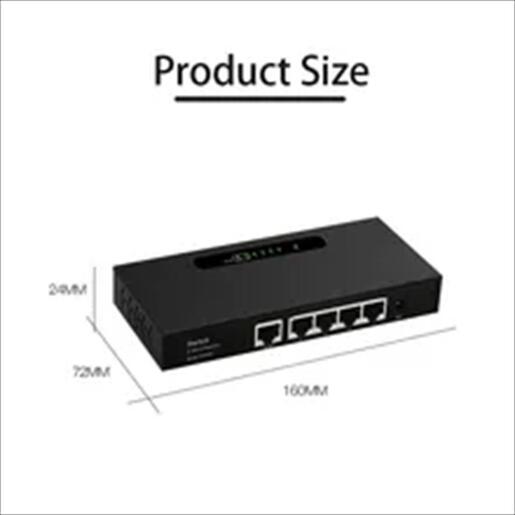 NET Switch DIEWU 5-port 1x 2.5G + 4x 10/100/1000 TXE083, METAL