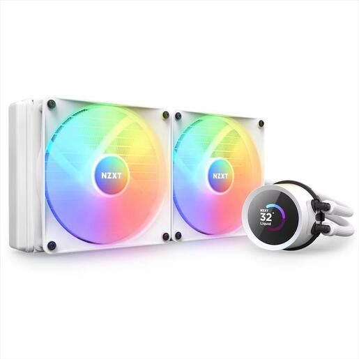 COOLERS CPU AIO NZXT Kraken 280 RGB, 2x140mm F140 RGB Core fans, RGB Controller, w/1.54" LCD display, RL-KR280-W1, MATTE WHITE
