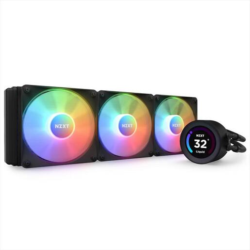 COOLERS CPU AIO NZXT Kraken 360 ELITE RGB, 3x120mm F120 RGB Core fans, RGB Controller, w/2.36" LCD display, RL-KR36E-B1, MATTE BLACK