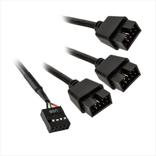 USB HUB 2.0, INTERNAL, 9-pin 1M-to-3F Hub LIAN LI  Black, PW-U2HB