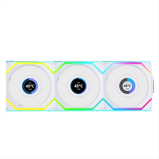 COOLERS CASE FAN 3x120mm LIAN LI UNI FAN SL w/ L-Wireless controller, LCD 120 A-RGB PWM, White, 12SLLCD1W3W