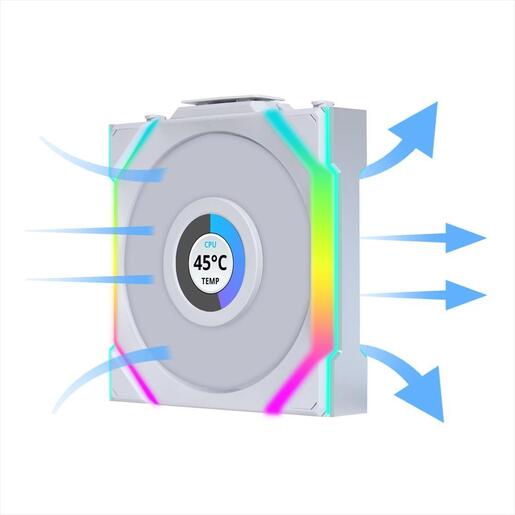 COOLERS CASE FAN 3x120mm LIAN LI UNI FAN SL w/ L-Wireless controller, LCD 120 A-RGB PWM, White, 12SLLCD1W3W